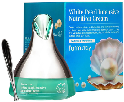 Krem do twarzy FarmStay White Pearl Intensive Nutrition Cream przeciwzmarszczkowy z ekstraktem z pereł 50 g (8809469777308)