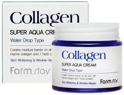 Krem do twarzy FarmStay Collagen Super Aqua Cream kolagenowy intensywnie nawadniający Water Drop 80 ml (8809635230231)