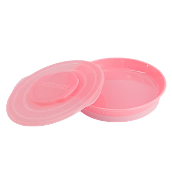 Тарілка з кришкою Twistshake 6 м+ пастельно-рожева (7350083121592)