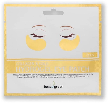 Патчі під очі BeauuGreen Collagen & Gold Hydrogel Eye Patch гідрогелеві з колагеном і золотом 2 шт (8809389031566)