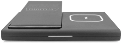 Stacja ładująca indukcyjna 3w1 składana Digitus 15W MagSafe + Qi 1m USB Czarna (DA-10084)