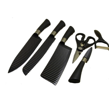 Набір ножів LS 6pcs Knife Set + керамічна овочечистка + ножиці Нержавіюча сталь
