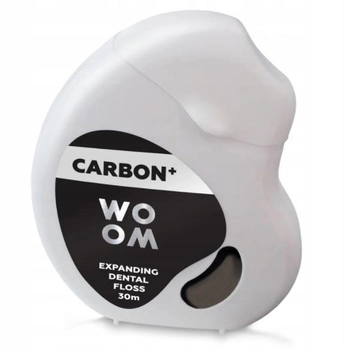 Зубна нитка Woom Carbon+ розширювальна з активованим вугіллям 30 м (4751033920013)