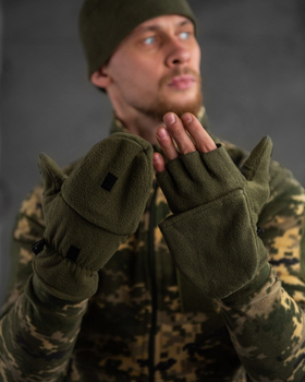 Тактичні рукавички на флісі олива розмір універсальний