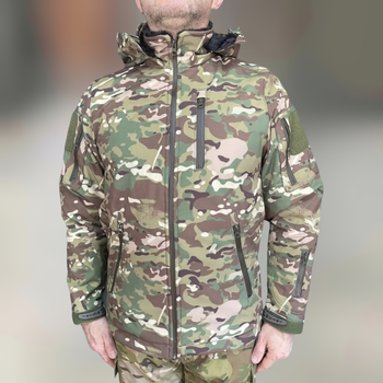 Куртка тактическая зимняя Softshell, Special, Мультикам, размер M, на подкладке из искусственного меха