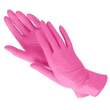 Перчатки нетрилові Mediok рожеві, розмір S, 100 шт