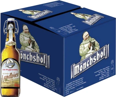 Упаковка пива Monchshof Landbier світле фільтроване 5.4% 0.5 л x 20 шт. (40821214)