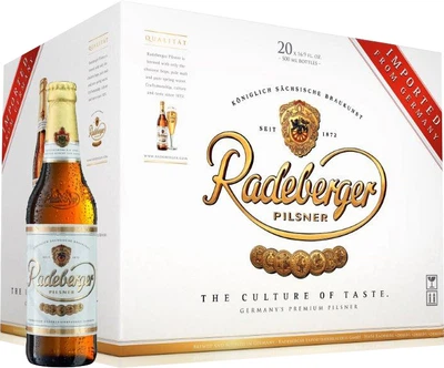 Упаковка пива Radeberger світле фільтроване 4.8% 0.5 л x 20 шт (4014388001036)