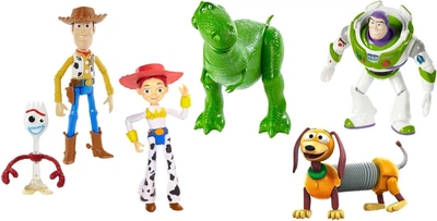 История Игрушек 4: Вуди, Джесси, Баз Лайтер, Виделкин, Пружинка, Рекс Toy Story 4 Character Figures Story Pack, Road Trip Adventure, 6-Pack Woody, Buzz, Rex, Slinky, Jessie and Forky Mattel