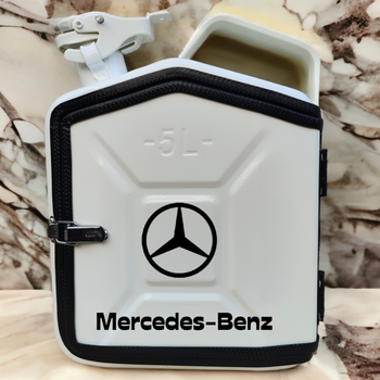 Подарочный набор для мужчин Канистра бар 5 л белая с логотипом Mercedes-Benz + 2 бокала