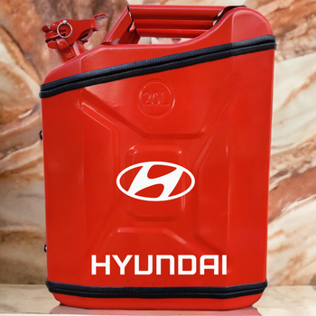 Подарочный набор для мужчин Канистра бар 20 л красная с логотипом Hyundai + посуда в мини бар
