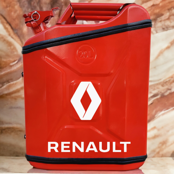 Подарочный набор для мужчин Канистра бар 20 л красная с логотипом Renault + посуда в мини бар