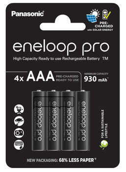 Аккумулятор Panasonic Eneloop Pro BK-4HCDE/4CP, AAA/(HR03), 930mAh, LSD Ni-MH, Eco Blister 4шт