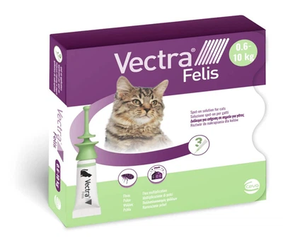 Капли на холку Vectra Felis от блох для кошек 0.6–10 кг (1 пипетка)