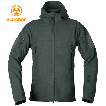 Кофта тактическая флисовая флиска куртка с капюшоном S.archon olive Размер XL