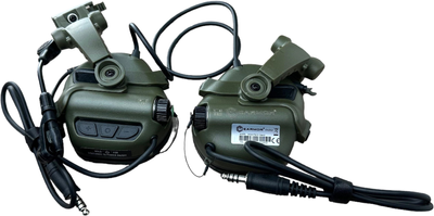 Активные защитные наушники Earmor M32X MARK3 Dual (FG) Olive Mil-Std (EM-M32X-FG-MARK3-DL)
