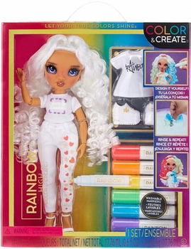 Лялька з аксесуарами Mga Rainbow High Розфарбовуй і створюй Фіолетові очі 25 см (0035051594147)