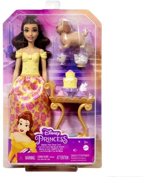 Lalka z akcesoriami Mattel Disney Princess Belle and Tea Cart 30 cm (0194735120475)