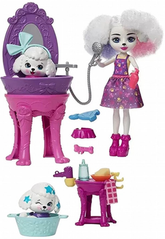 Lalka z akcesoriami Mattel Enchantimals Beauty Salon For A White Poodle 15 cm (0194735063239)