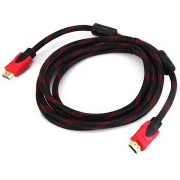 Кабель HDMI-HDMI (V1,4, OD-7,4mm, феритові кільця, обплетення) 10м