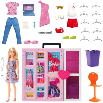 Lalka z akcesoriami Mattel Barbie Dream Closet 29 cm (0194735060238)