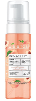 Pianka do oczyszczania twarzy Bielenda Eco Sorbet micelarna nawilżająco-odświeżająca brzoskwinia 150 ml (5902169045364)