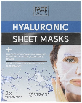 Маска для обличчя Face Facts Hyaluronic Sheet Masks в упаковці 2 х 20 мл (5031413919677)