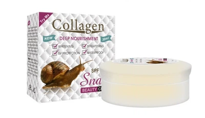 Крем для лица Collagen deep nourishment SPF 45 Snail beauty cream Противопигментный солнцезащитный с коллагеном и улиткой 30 гр