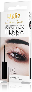 Henna do brwi Delia Eyebrow Expert jednoskładnikowa ekspresowa 1.0 Czarny 6 ml (5901350469729)
