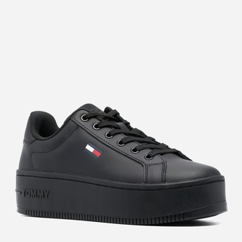 Sneakersy damskie skórzane Tommy Jeans THIEN0EN020430GK 38 Czarne (8720641580045)