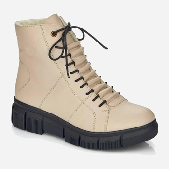Жіночі зимові черевики високі RIEKER X3428-60 41 Кремові (4060596219534)