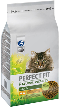 Sucha karma dla dorosłych kotów Perfect Fit Natural Vitality z kurczakiem i indykiem 6 kg (4008429148538)