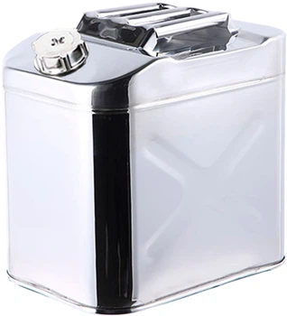 Каністра Merlion ML201-25L нержавіюча сталь 25 л 370х260х360 мм 2.50 кг + гнучка лійка Сіра (YT33324)