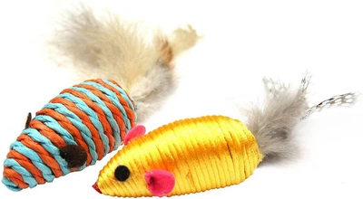 Іграшка для котів Pet Nova Мишки з пір'ям 7 х 3 см (CAT-MOUSESET-FEATHER-7)
