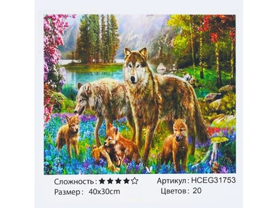 Картина по номерам Стая волков, TK Group (40х30 см), HCEG 31753