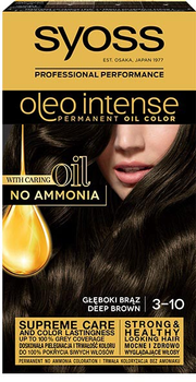 Фарба для волосся Syoss Oleo Intense перманентний колір з оліями 3-10 Глибокий коричневий (9000100840743)