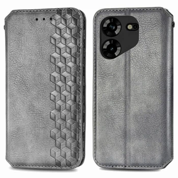 Чохол Deexe Rhombus Wallet для TECNO Pova 5 - Grey