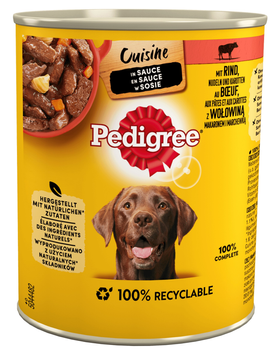 Mokra karma dla psów Pedigree Cuisine z wołowiną, makaronem i marchewką w sosie 800 g (3065890152861)