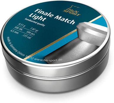 Кулі пневматичні H&N Finale Match Light Кал. 4.5 мм. Вага - 0.51 г. 500 шт/уп