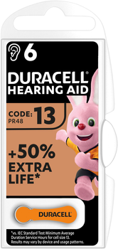 Baterie do aparatów słuchowych Duracell Hearing Aid 13 6 szt (96091456)