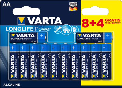 Батарейка Varta Longlife Power AA BLI 12 (8+4) Alkaline (5840726)