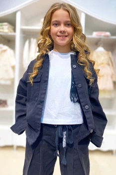 Джинсовая куртка A-yugi Jeans 146 см Черный (2125000832968)