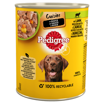 Mokra karma dla psów Pedigree Cuisine z z jagnięciną, makaronem i marchewką w sosie 800 g (3065890152809)