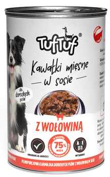 Mokra karma dla psów TufTuf Kawałki wołowiny w sosie 415 g (5905342250036)