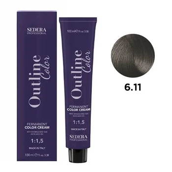 Крем-фарба для волосся SEDERA OUTLINE COLOR SEDERA Professional 6.11 темно-русий попелястий інтенсивний 100 мл