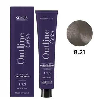 Крем-краска для волос SEDERA OUTLINE COLOR SEDERA Professional 8.21 светло-русый фиолетово-пепельный 100 мл