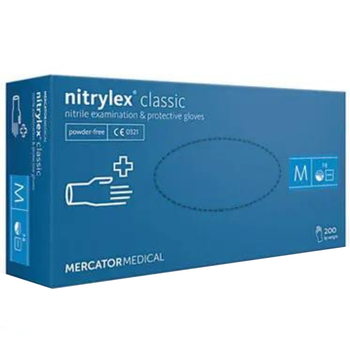 Нитриловые перчатки Nitrylex Classic синие M 50 пар