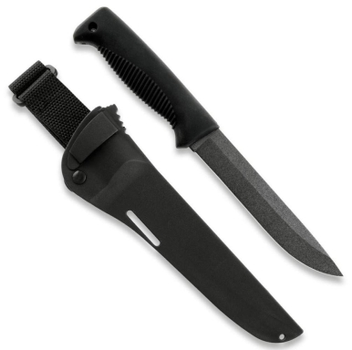 Нож Peltonen M95, покрытие PTFE Teflon, чёрный, черный композитный чехол
