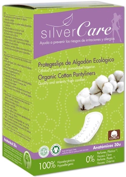 Wkładki higieniczne Masmi Silver Care o anatomicznym kształcie 100% bawełny organicznej 30 szt (8432984000349)