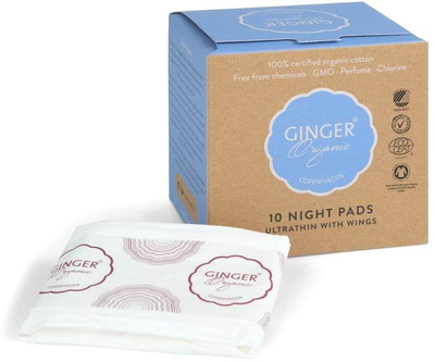 Podpaski Ginger Organic na noc 10 szt (5713334000015)
